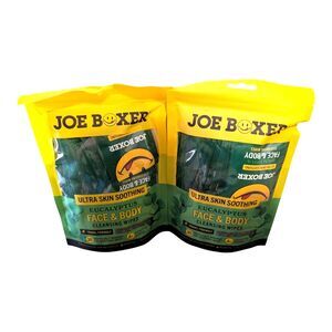 2X Joe Boxer Eucalyptus Face & Body Cleansing Wipes 30 Individually Wrapped New